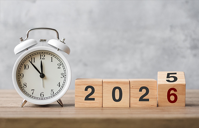 blocks with 2026 and clock